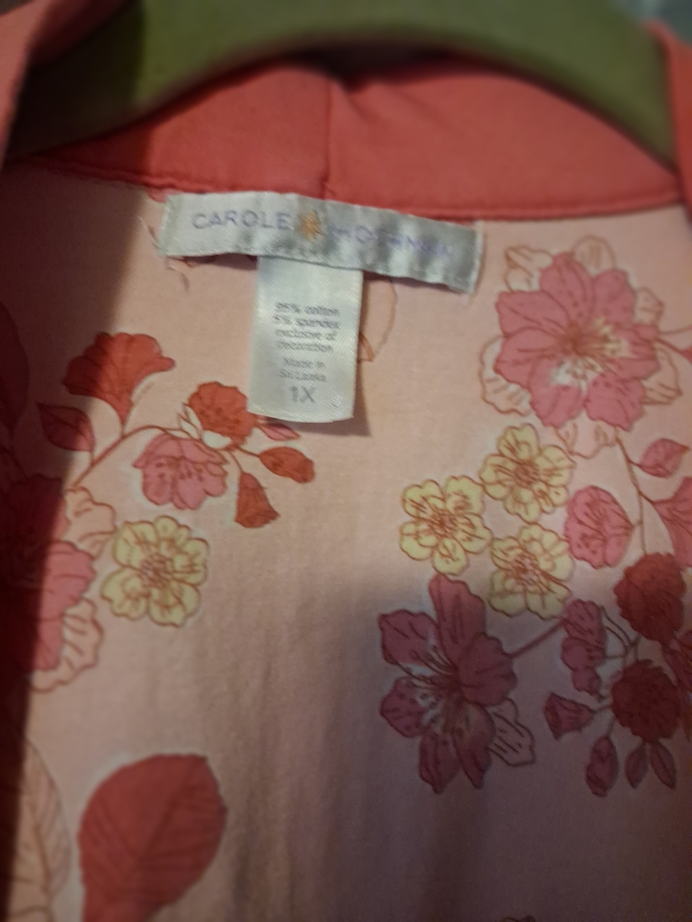 Midnight by Carole Hochman Coral Pink Floral Cotton Robe